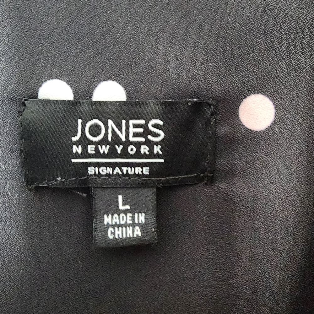 Jones New York polka dot long sleeved button‎ up blouse women's Large - Picture 5 of 10